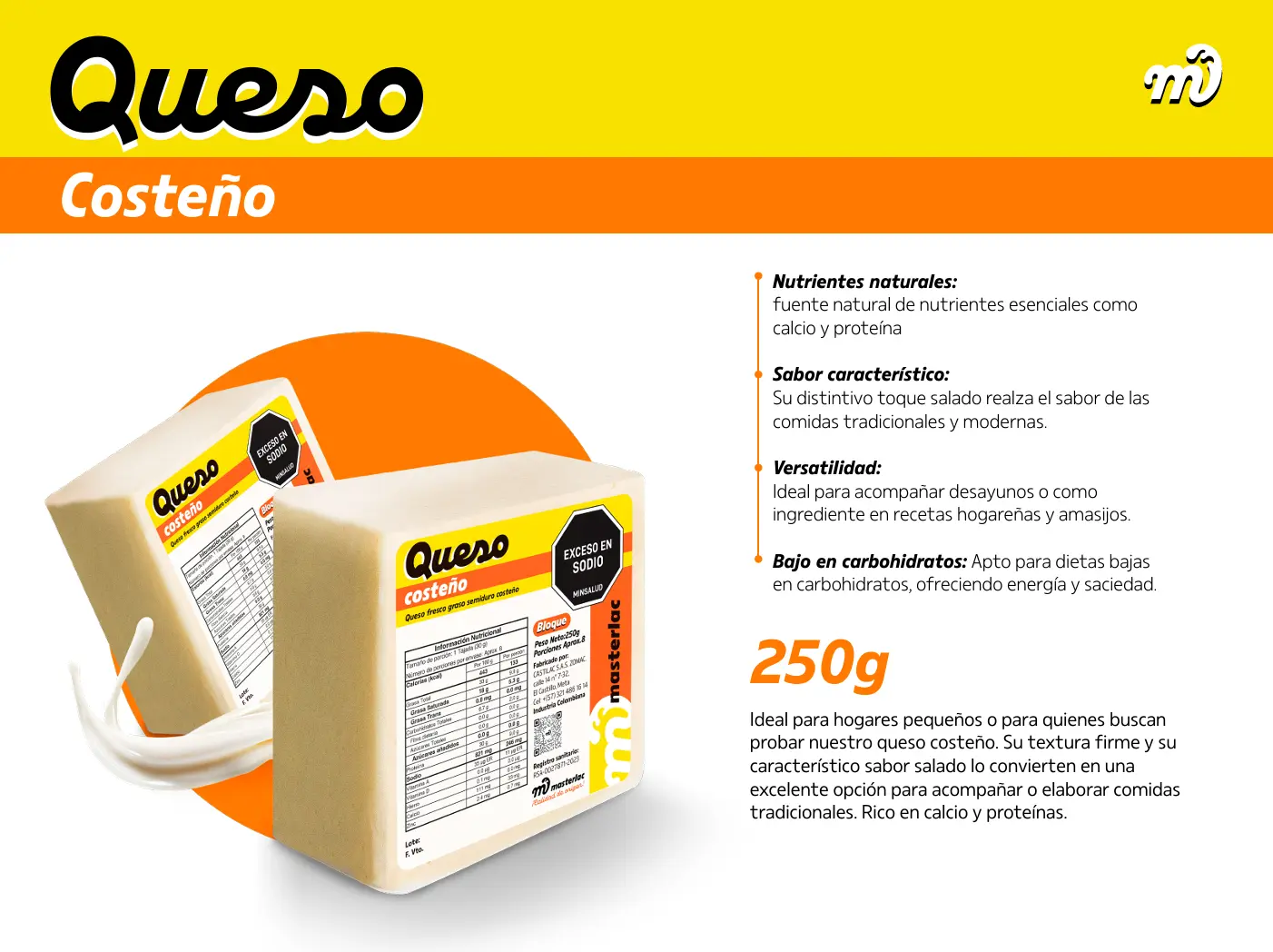 Queso costeño 250gr