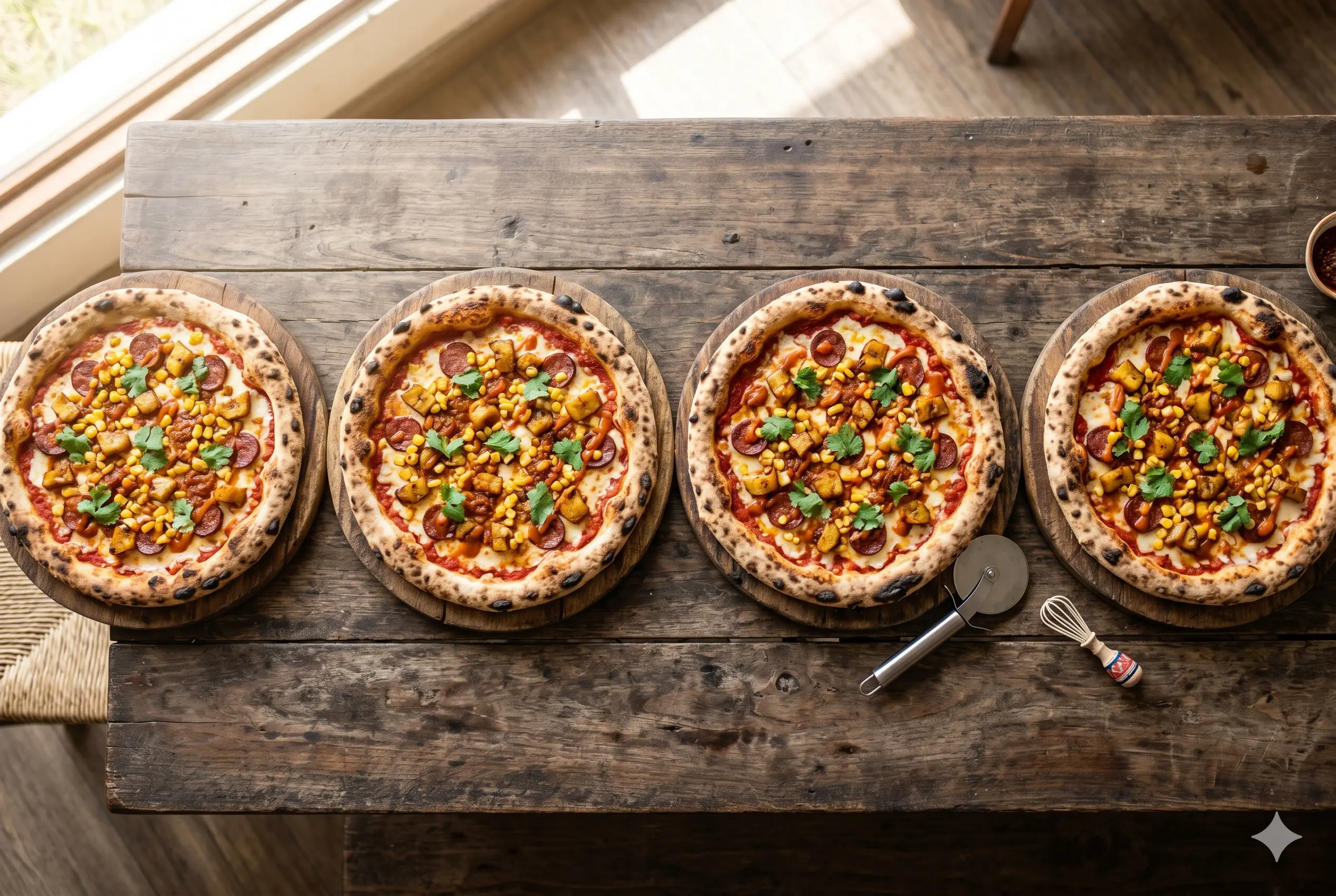 4 pizzas